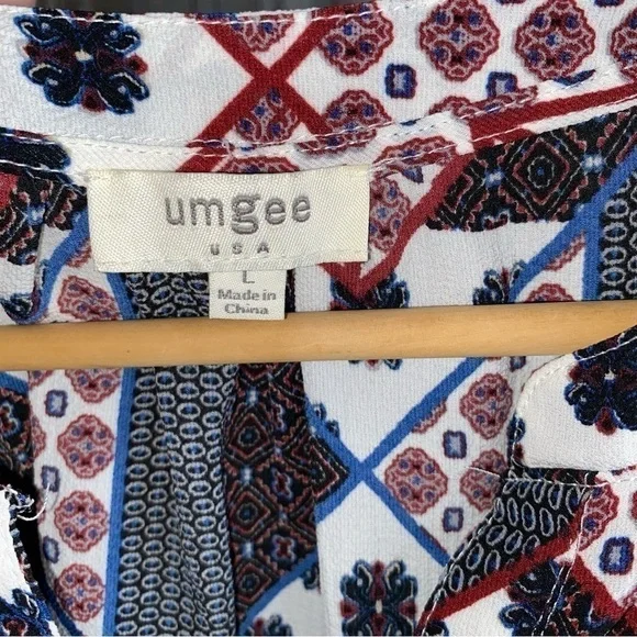 Umgee Mixed Pint Sleeveless Button Down Tunic - Picture 5 of 5